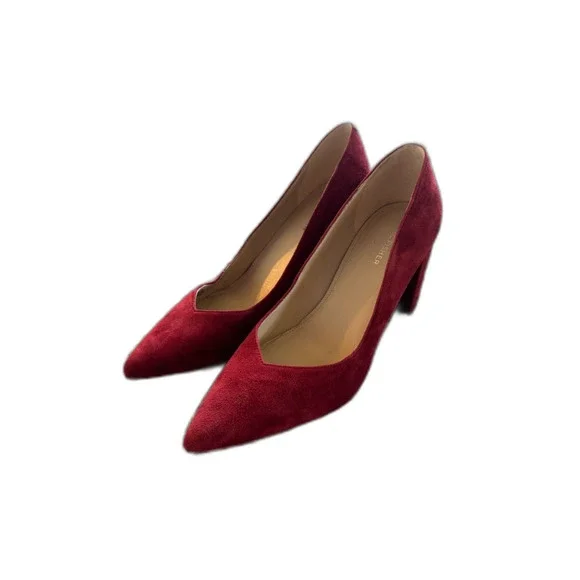 Marc Fisher LTD Women's Abilene Pump, Red Suede 10 - Picture 2 of 5